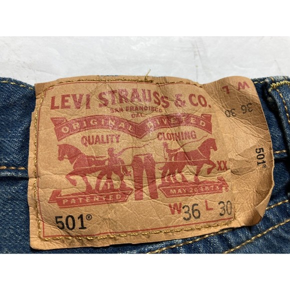 Levi's Men's 501 XX Straight Leg Button Fly 36x30 Dirty Wash Denim Jeans - Picture 11 of 11
